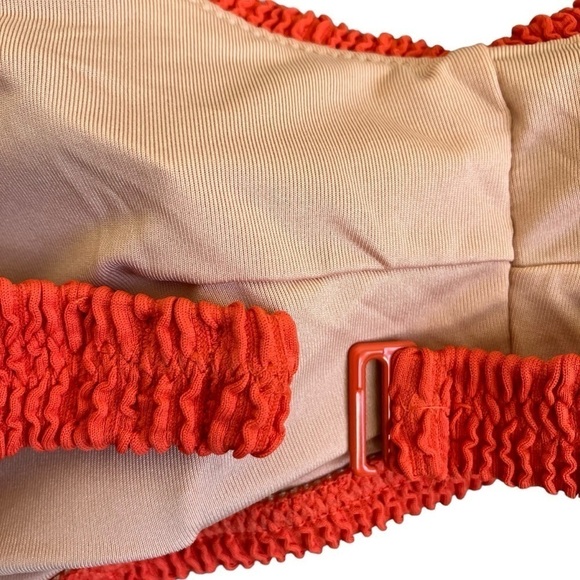 NWT J. Crew Retro Scrunchie Sweetheart Bikini Top in Vivid Flame Coral Red Sz 3X - Picture 9 of 16